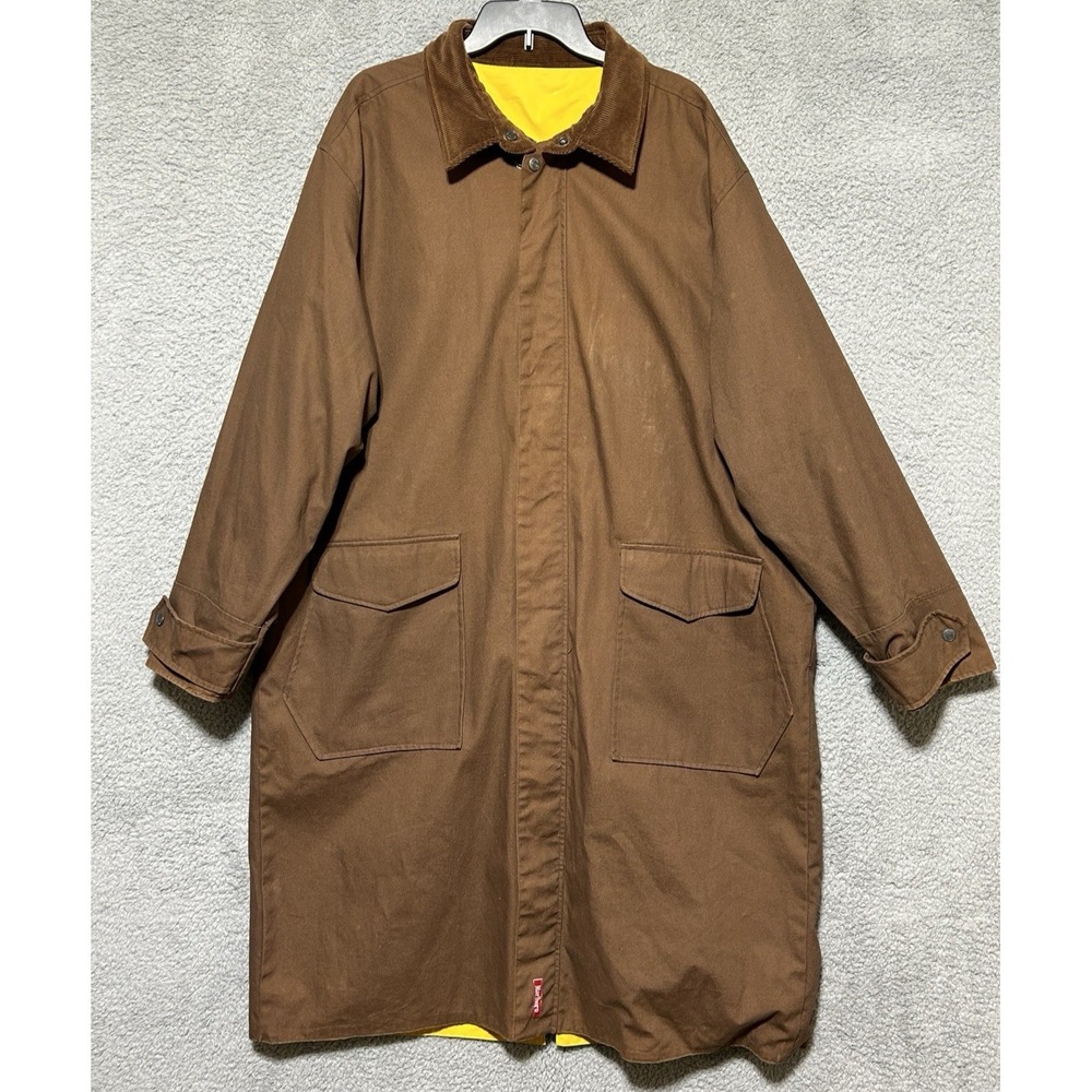 Vtg 90s Unisex Marlboro Unlimited Reversible Rain Trench Coat/Duster Jacket 2XL